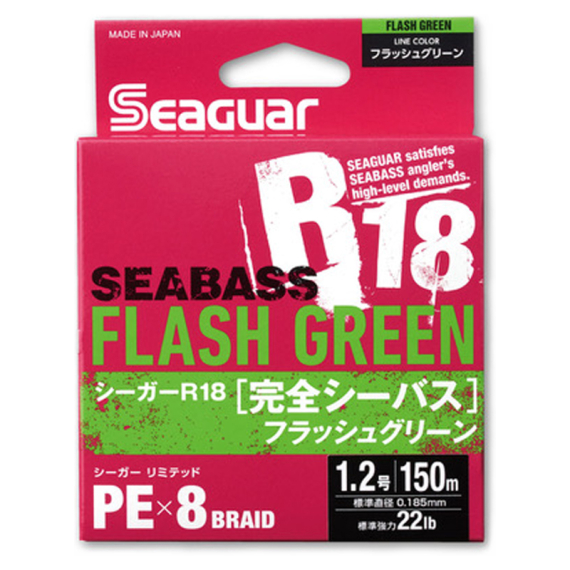 Seaguar R18 Kanzen Seabass 150m Flash Green in the group Lines / Braided Lines at Sportfiskeprylar.se (BOB-00-SEAGUAR-0044r)