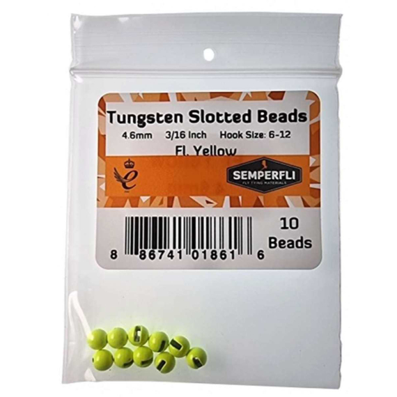 Semperfli Tungsten Slotted Beads 4,6mm - Fl Yellow in the group Hooks & Terminal Tackle / Fly Tying / Fly Tying Material / Cones at Sportfiskeprylar.se (BTBD046FYL)