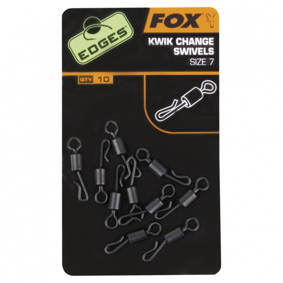 Fox Edges Kwik Change Swivels Size 7 10pcs in the group Hooks & Terminal Tackle / Snaps / Snap Clips & Fastach at Sportfiskeprylar.se (CAC485)