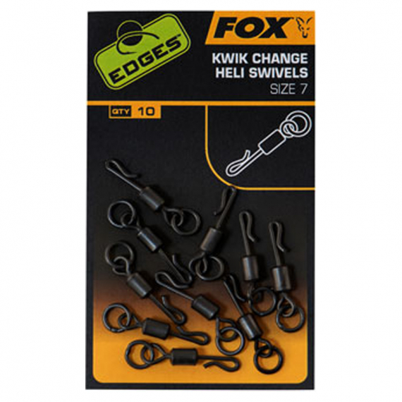 Fox Edges Kwik Change Heli Swivels (10pcs) Size 7 in the group Hooks & Terminal Tackle / Swivels / Single Swivels at Sportfiskeprylar.se (CAC700)