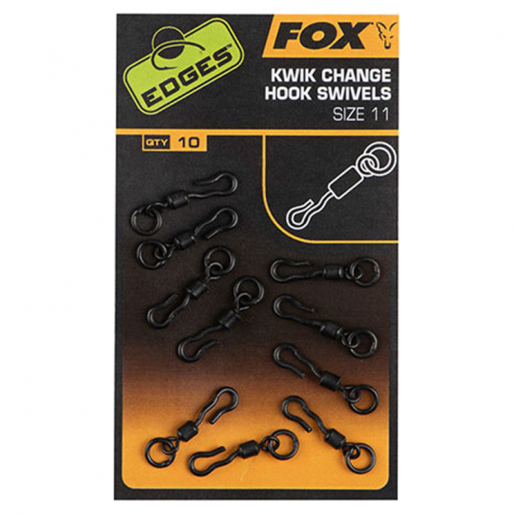 Fox Edges Kwik Change Hook Swivels (10pcs) Size 10 in the group Hooks & Terminal Tackle / Snaps / Snap Clips & Fastach at Sportfiskeprylar.se (CAC701)