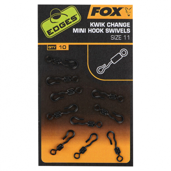 Fox Edges Kwik Change Mini Hook Swivel Size 11 (10-pack) in the group Hooks & Terminal Tackle / Snaps / Snap Clips & Fastach at Sportfiskeprylar.se (CAC763)