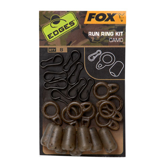 Fox Edges Camo Run Ring Kit 8-pack in the group Hooks & Terminal Tackle / Rig Accessories / Other Rig Accessories at Sportfiskeprylar.se (CAC772)