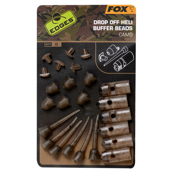 Fox Edges Camo Drop Off Heli Buffer Bead Kit 6pcs in the group Hooks & Terminal Tackle / Rig Accessories / Pearls & Beads at Sportfiskeprylar.se (CAC774)