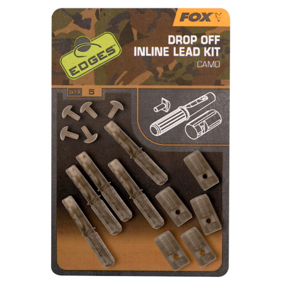 Fox Edges Camo Inline Lead Drop Off Kits 5pcs in the group Hooks & Terminal Tackle / Rig Accessories / Lead Clips at Sportfiskeprylar.se (CAC782)