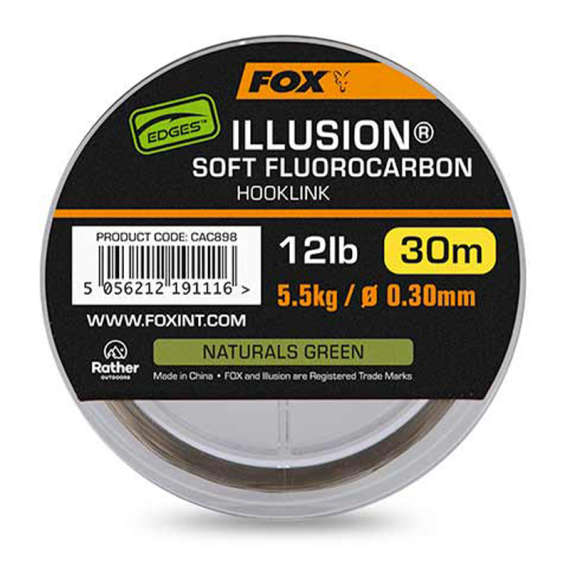 Fox Edges Illusion Soft Fluorocarbon Hooklink 30m in the group Hooks & Terminal Tackle / Rig Accessories / Other Rig Accessories at Sportfiskeprylar.se (CAC898r)