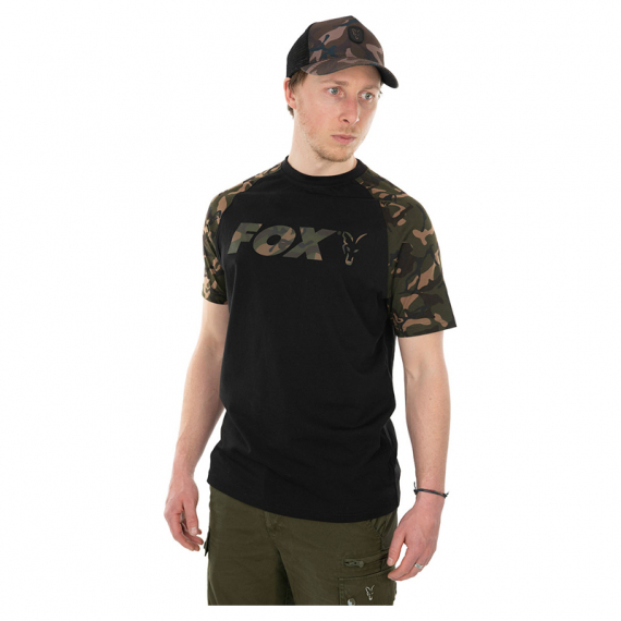 Fox Black/Camo Raglan T-Shirt in the group Clothes & Shoes / Clothing / T-shirts at Sportfiskeprylar.se (CFX104r)