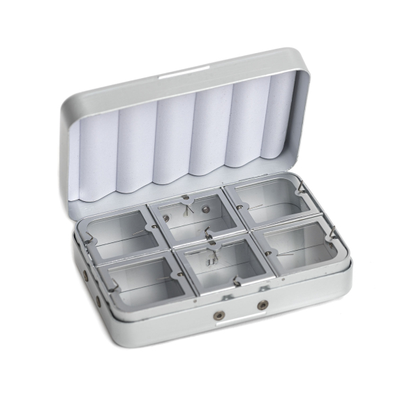 Aluminium box 6 compartments - Silver in the group Storage / Tackle Boxes / Flyboxes at Sportfiskeprylar.se (CH-301)