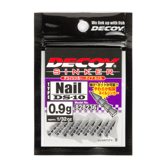 Decoy DS-10 Sinker Type Nail in the group Hooks & Terminal Tackle / Sinkers & Weights / Neko Weights & Nail Weights at Sportfiskeprylar.se (DDS1006r)
