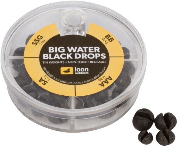 Loon Black Drop - 4 Division - Black Big Water in the group Hooks & Terminal Tackle / Sinkers & Weights / Lead & Split Shots at Sportfiskeprylar.se (F7132)