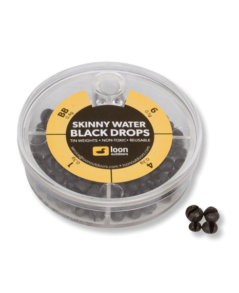 Loon Black Drop - 4 Division - Black Skinny Water in the group Hooks & Terminal Tackle / Sinkers & Weights / Lead & Split Shots at Sportfiskeprylar.se (F7133)