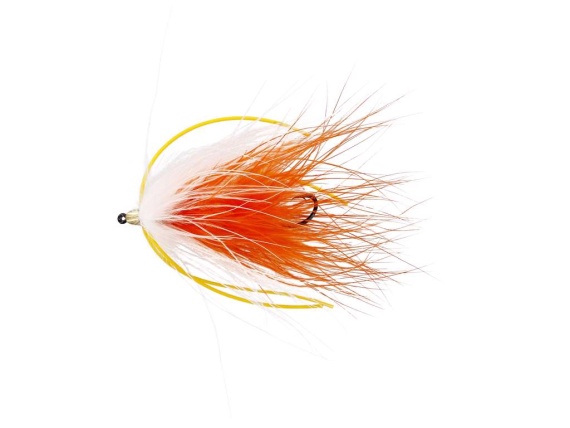 Marabou Worm White/Orange in the group Lures / Flies / Streamers at Sportfiskeprylar.se (FL24063r)