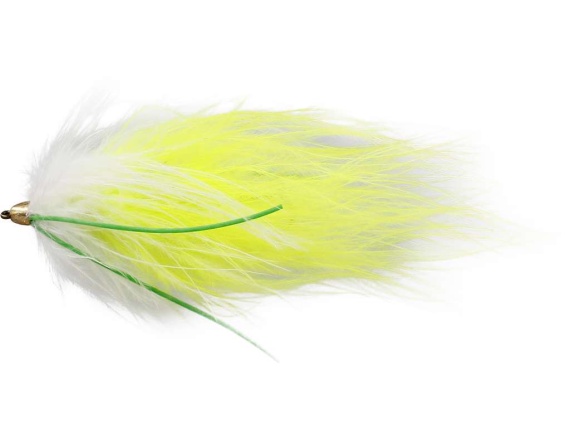 Marabou Worm White/Chartreuse in the group Lures / Flies / Streamers at Sportfiskeprylar.se (FL24064r)