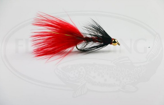Wolly Bugger Gold Head Red Black size 8 in the group Lures / Flies / Streamers at Sportfiskeprylar.se (HF1231-8)