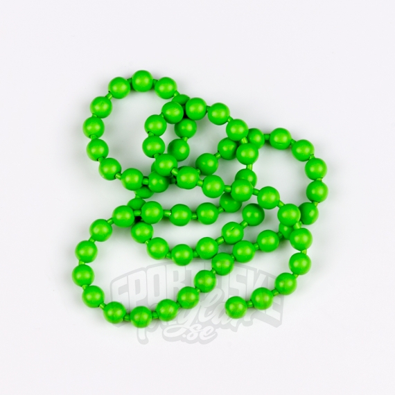 Flourescent Bead Chain Medium #132 Fluo Green in the group Hooks & Terminal Tackle / Fly Tying / Fly Tying Material / Cones at Sportfiskeprylar.se (HL-FBC132)