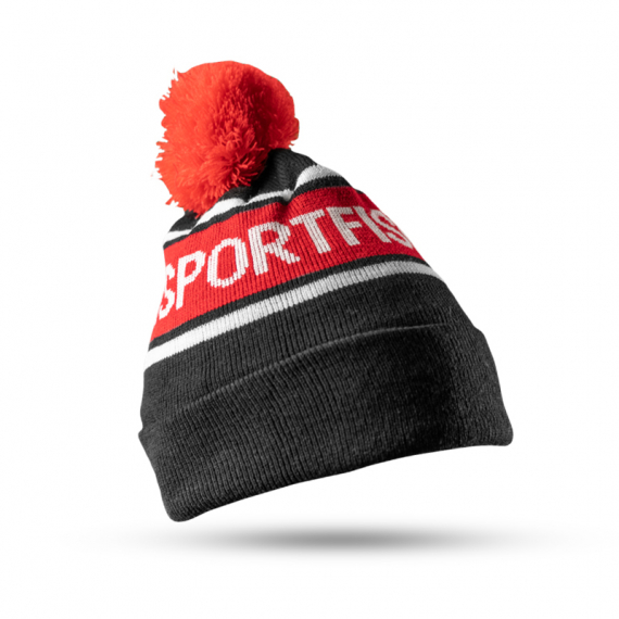 Söder Sportfiske Knitted Beanie Black/Red in the group Clothes & Shoes / Caps & Headwear / Beanies & Hats at Sportfiskeprylar.se (HW2012BLRSS)