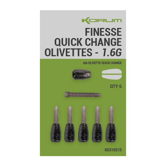 Korum Finesse Quick-Change Olivettes in the group Hooks & Terminal Tackle / Sinkers & Weights at Sportfiskeprylar.se (K0310215r)