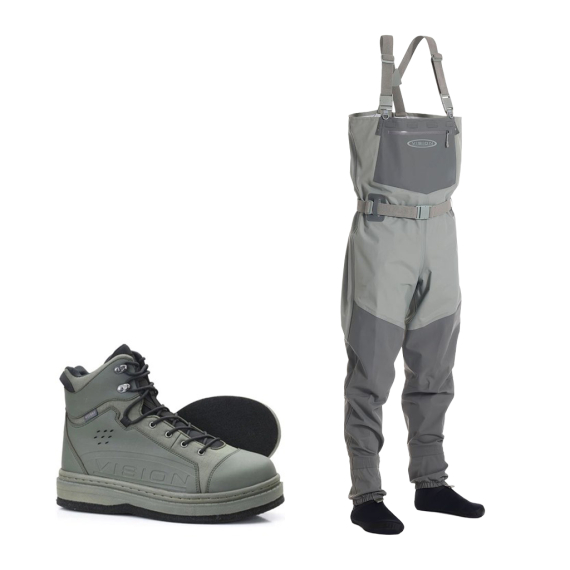 Vision Koski Grey & Koski Green 2.0 Felt Sole Wading Kit in the group Clothes & Shoes / Waders & Wading Equipment / Wading Kits at Sportfiskeprylar.se (KOSKIGREYKOSKIFILT)