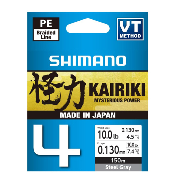 Shimano Kairiki 4 150m Steel Gray in the group Lines / Braided Lines at Sportfiskeprylar.se (LDM54TE4028015Sr)