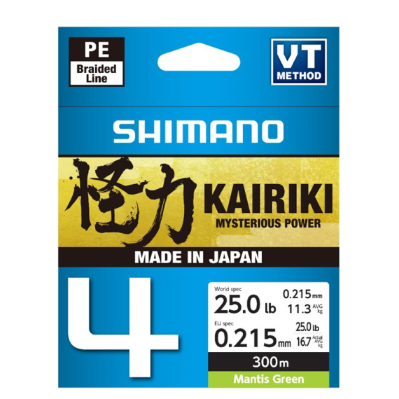 Shimano Kairiki 4 300m Mantis Green in the group Lines / Braided Lines at Sportfiskeprylar.se (LDM64TE5031530Gr)