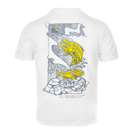 Loop M\'s Logo T-Shirt Atlantic Salmon Optic White in the group Clothes & Shoes / Clothing / T-shirts at Sportfiskeprylar.se (LMLTAS01-002-2XLr)