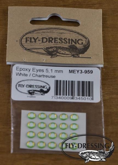 Epoxy Eyes 5,1mm, White/Chartreuse in the group Hooks & Terminal Tackle / Fly Tying / Fly Tying Material / Eyes at Sportfiskeprylar.se (MEY3-959)