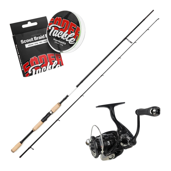 Myran & Daiwa Daiwa Pitch Black Spinning Combo in the group Combos / Spinning Combos / Pike Spinning Set at Sportfiskeprylar.se (MYRANPIKESPINNINGCOMBO)