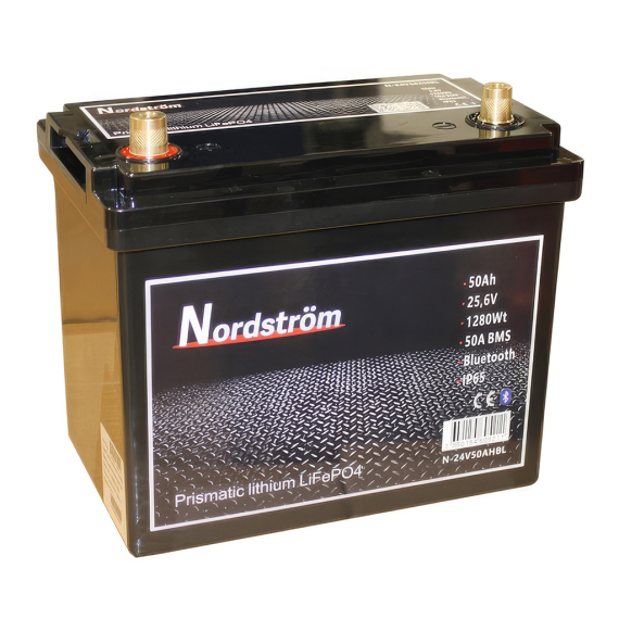 Nordström Lithium 24v Batteri 50 Ah BT in the group Marine Electronics & Boat / Batteries & Chargers / Batteries / Lithium batteries at Sportfiskeprylar.se (N-24V50AHBL)
