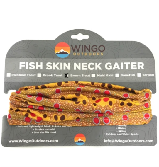 Wingo Fish Skin Neck Gaiter Brown Trout in the group Clothes & Shoes / Clothing / Scarfs & Face Masks at Sportfiskeprylar.se (NFD047)