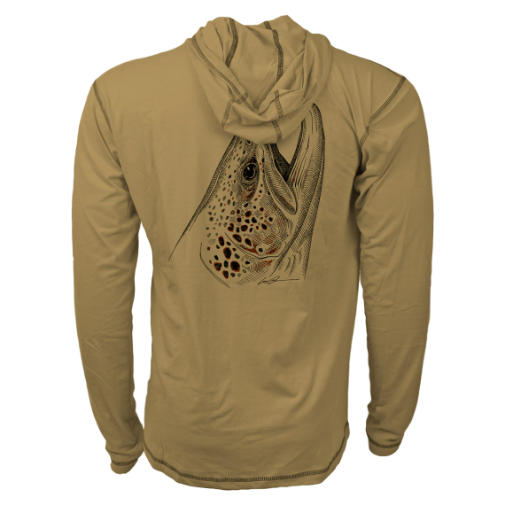 RepYourWater Hooded Sun Shirt Merino Breeze Rising Brown in the group Clothes & Shoes / Clothing / T-shirts at Sportfiskeprylar.se (NFD9572-Mr)