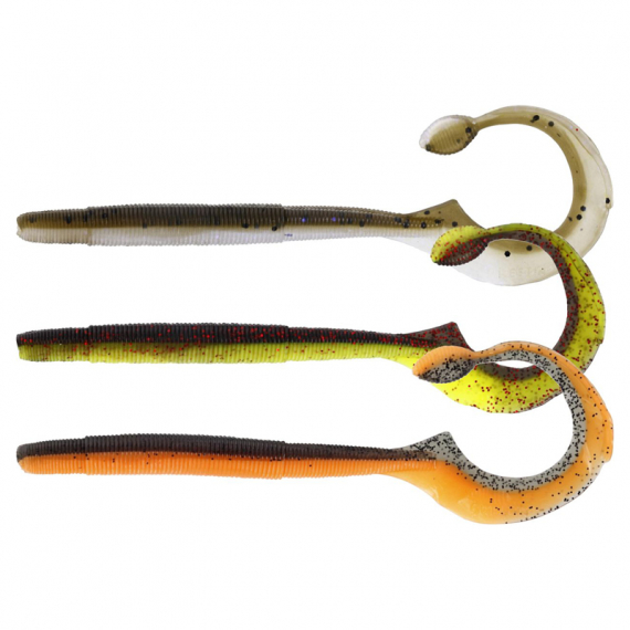 Westin Ned Worm Curl 12cm, 3g (5pcs) - Dark Water Mix 7 in the group Lures / Softbaits / Craws & Creaturebaits / Worms at Sportfiskeprylar.se (P187-709-014)