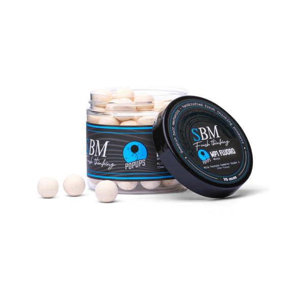 SBM Popups - MP1 White, 15mm in the group Lures / Boilies, Hook Baits & Groundbait / Popups & Wafters at Sportfiskeprylar.se (SBM-MP1-FL-P-15MM-W)
