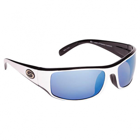 Strike King S11 Optics Okeechobee Wht/Black Frame, Wht/Blue Mirror Gray Base Lens in the group Clothes & Shoes / Eyewear / Polarized Sunglasses at Sportfiskeprylar.se (SG-S11533)