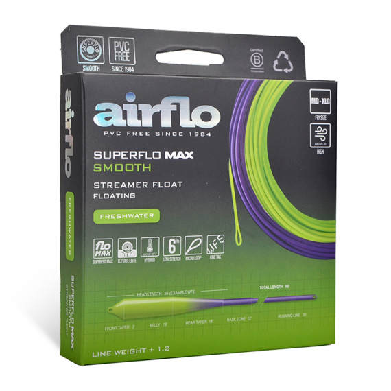 Airflo Superflo Max Streamer Floating in the group Lines / Fly Lines / Single Hand Lines at Sportfiskeprylar.se (SMS-SF2-WF5F-HG-Pur)