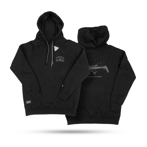 SQRTN x Söder Sportfiske Scout Shad Hoodie, Black in the group Clothes & Shoes / Clothing / Sweaters / Hoodies at Sportfiskeprylar.se (SQSS-003-Sr)