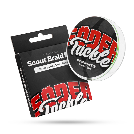 Söder Tackle Scout Braid x8 130m Fluolime - 0,15mm, 11kg in the group Lines / Braided Lines at Sportfiskeprylar.se (ST-BX8FL15)