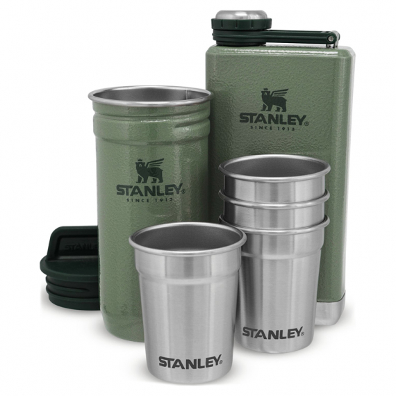 Stanley The Pre-Party Shotglass + Flask Set - Hammertone Green in the group Outdoor / Camp Kitchen & Utensils / Cups & Mugs / Cups at Sportfiskeprylar.se (ST1001883034)