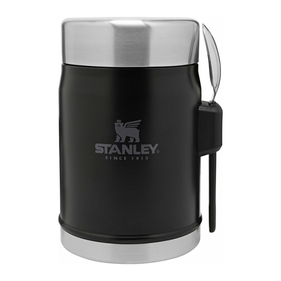 Stanley Mattermos med sked - Svart 0,4L in the group Outdoor / Camp Kitchen & Utensils / Lunch Boxes & Vacuum Food Jars / Vacuum Food Jars at Sportfiskeprylar.se (ST1009382005)
