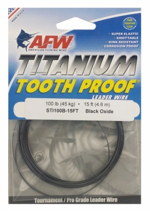 Titanium Tooth Proof, Single Strand Leader Wire, 100 lb (46 kg) in the group Hooks & Terminal Tackle / Leaders & Leader Materials / Leader Materials / Wire at Sportfiskeprylar.se (STI100B-15FT)
