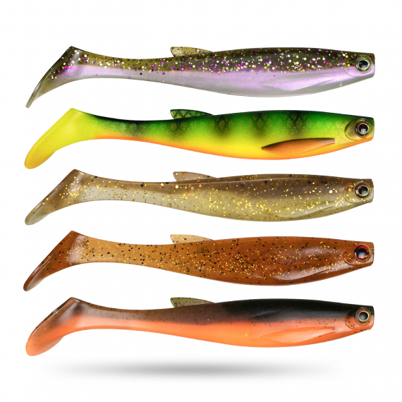 Scout Shad 9cm (5pcs) - Mixed-pack 10 in the group Lures / Softbaits / Perch Softbaits & Zander Softbaits at Sportfiskeprylar.se (STSS9-MIX10)