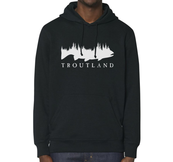 Troutland Hoodie Black in the group Clothes & Shoes / Clothing / Sweaters / Hoodies at Sportfiskeprylar.se (SW550BLSr)