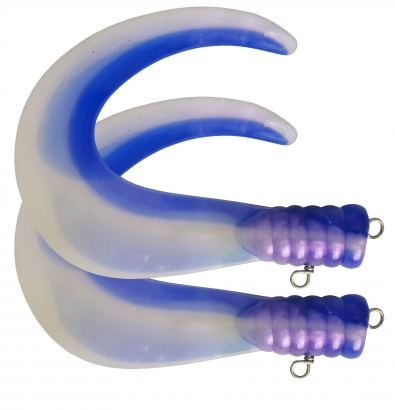 SvartZonker Big Tail (2-pack) - C14 Blue/Pearl White in the group Lures / Softbaits / Extra Tails & Curlys at Sportfiskeprylar.se (SZ101114)