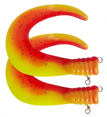 SvartZonker Big Tail (2-pack) - C19 Fire Flame in the group Lures / Softbaits / Extra Tails & Curlys at Sportfiskeprylar.se (SZ101119)