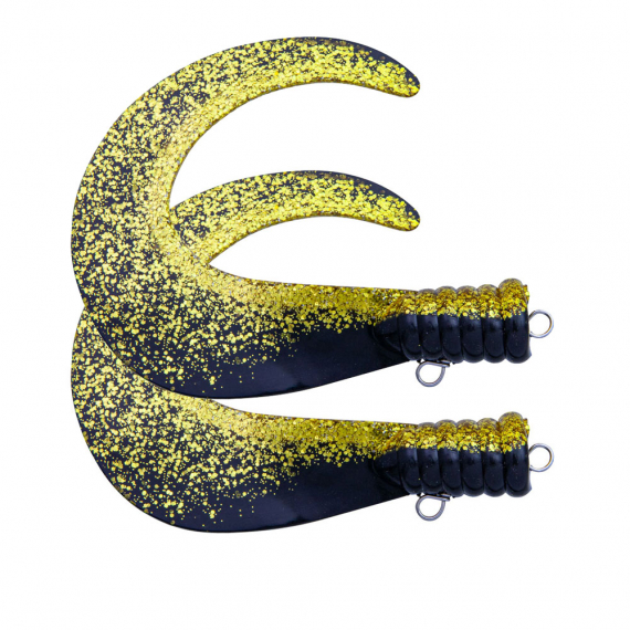 SvartZonker Big Tail (2-pack) C33 Black Gold Reverse in the group Lures / Softbaits / Extra Tails & Curlys at Sportfiskeprylar.se (SZ101133)