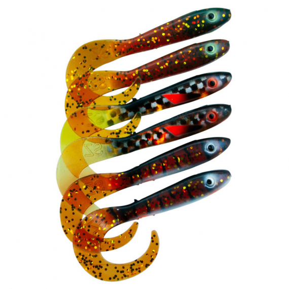 Svartzonker McRubber Tail 11cm Mix (6pcs) - Motoroil in the group Lures / Softbaits / Perch Softbaits & Zander Softbaits at Sportfiskeprylar.se (SZ103250)