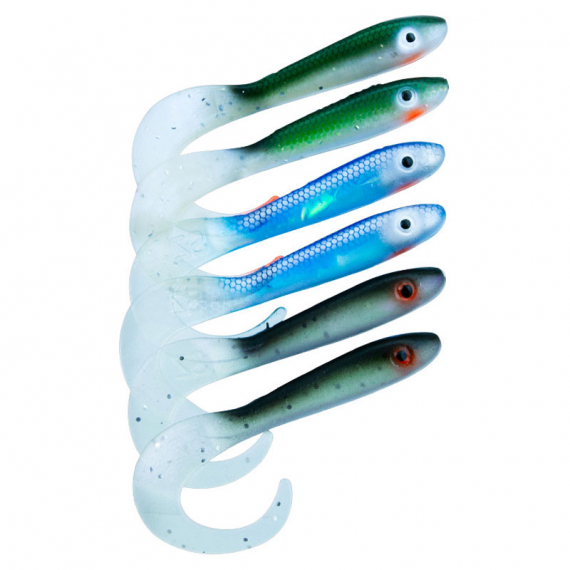 Svartzonker McRubber Tail 11cm Mix (6pcs) - Baitfish in the group Lures / Softbaits / Perch Softbaits & Zander Softbaits at Sportfiskeprylar.se (SZ103253)