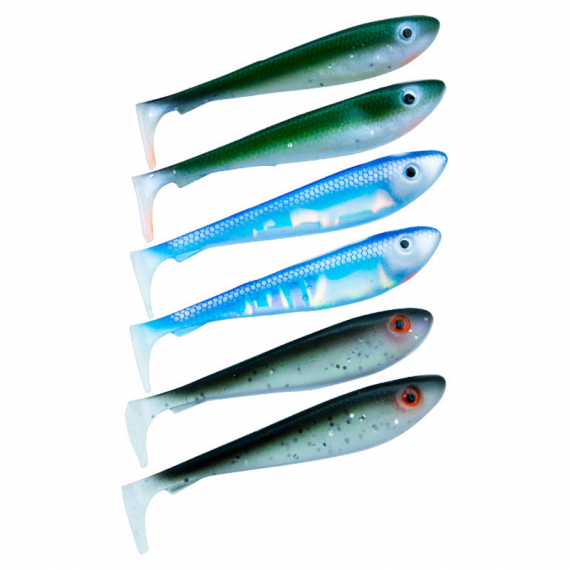 Svartzonker McRubber Shad 9cm Mix (6pcs) - Baitfish in the group Lures / Softbaits / Perch Softbaits & Zander Softbaits at Sportfiskeprylar.se (SZ103553)
