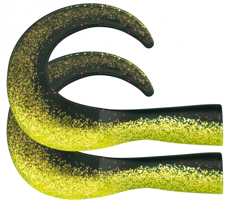 SvartZonker BigTail Junior C22 Black/Chartreuse 2-pack in the group Lures / Softbaits / Extra Tails & Curlys at Sportfiskeprylar.se (SZ106322)