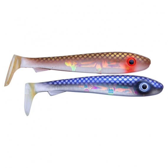 SvartZonker Big McRubber UV Series (2-pack) - Brown Back & Steel Blue Flash in the group Lures / Softbaits / Pike Softbaits at Sportfiskeprylar.se (SZ110408)