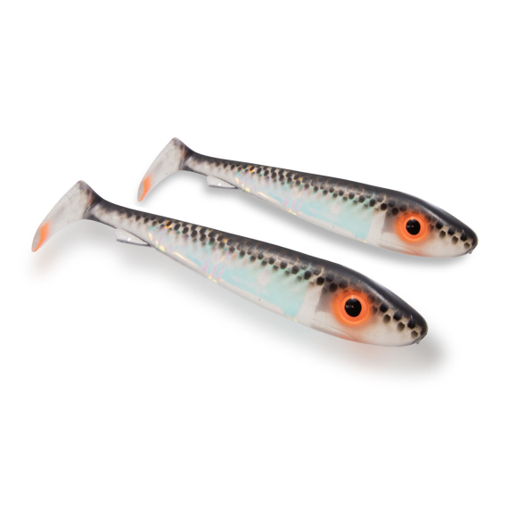 SvartZonker McRubber Jr 17cm UV Series (2-pack) - Black Back Flash in the group Lures / Softbaits / Pike Softbaits at Sportfiskeprylar.se (SZ110422)